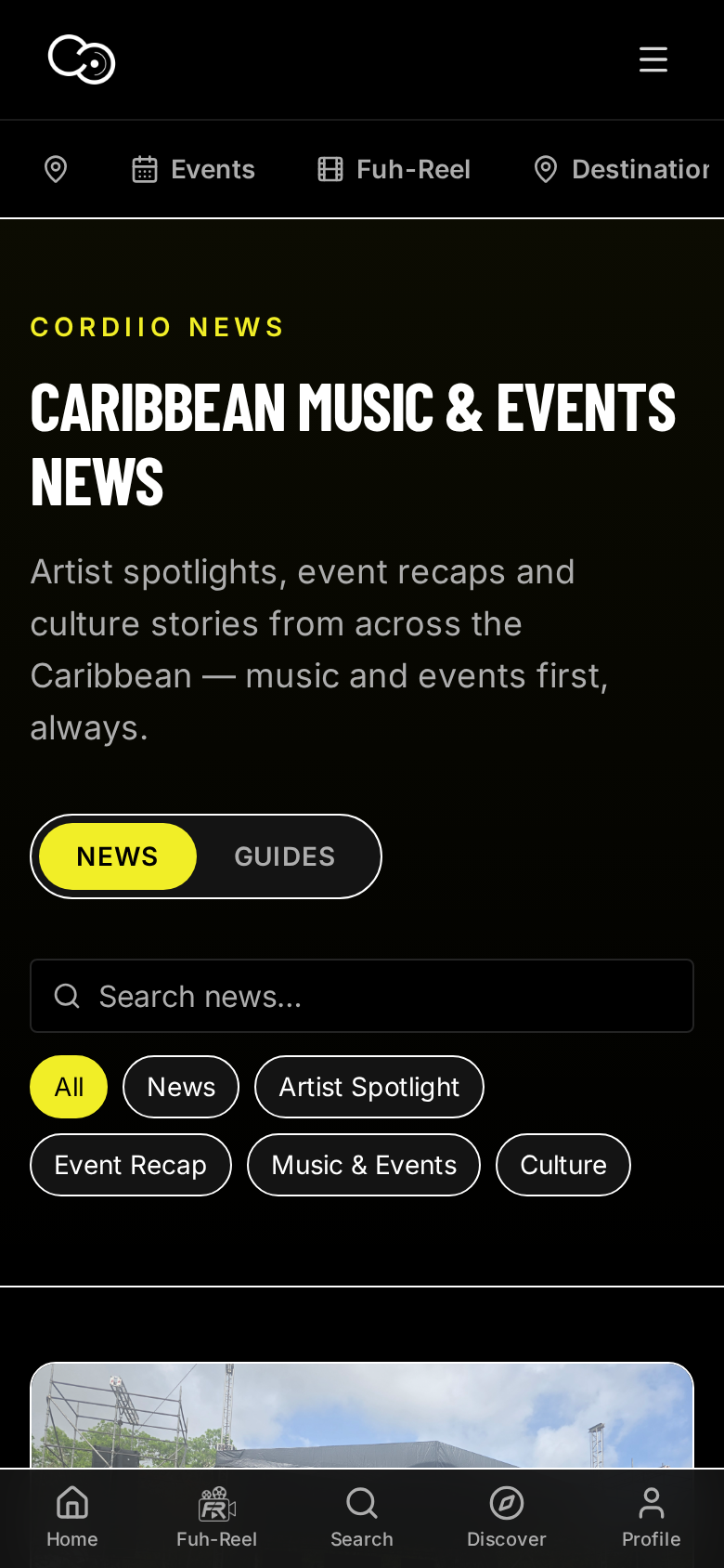 Cordiio news and guides articles on a phone